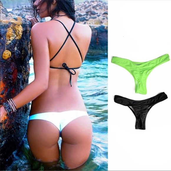 Black Brazilian Style Cheeky Bottom - Picture 2 of 7